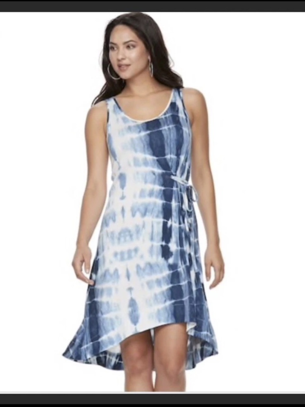 Juicy Couture Side Tie High-Low Dress - Blue Tie-Dye - Size M